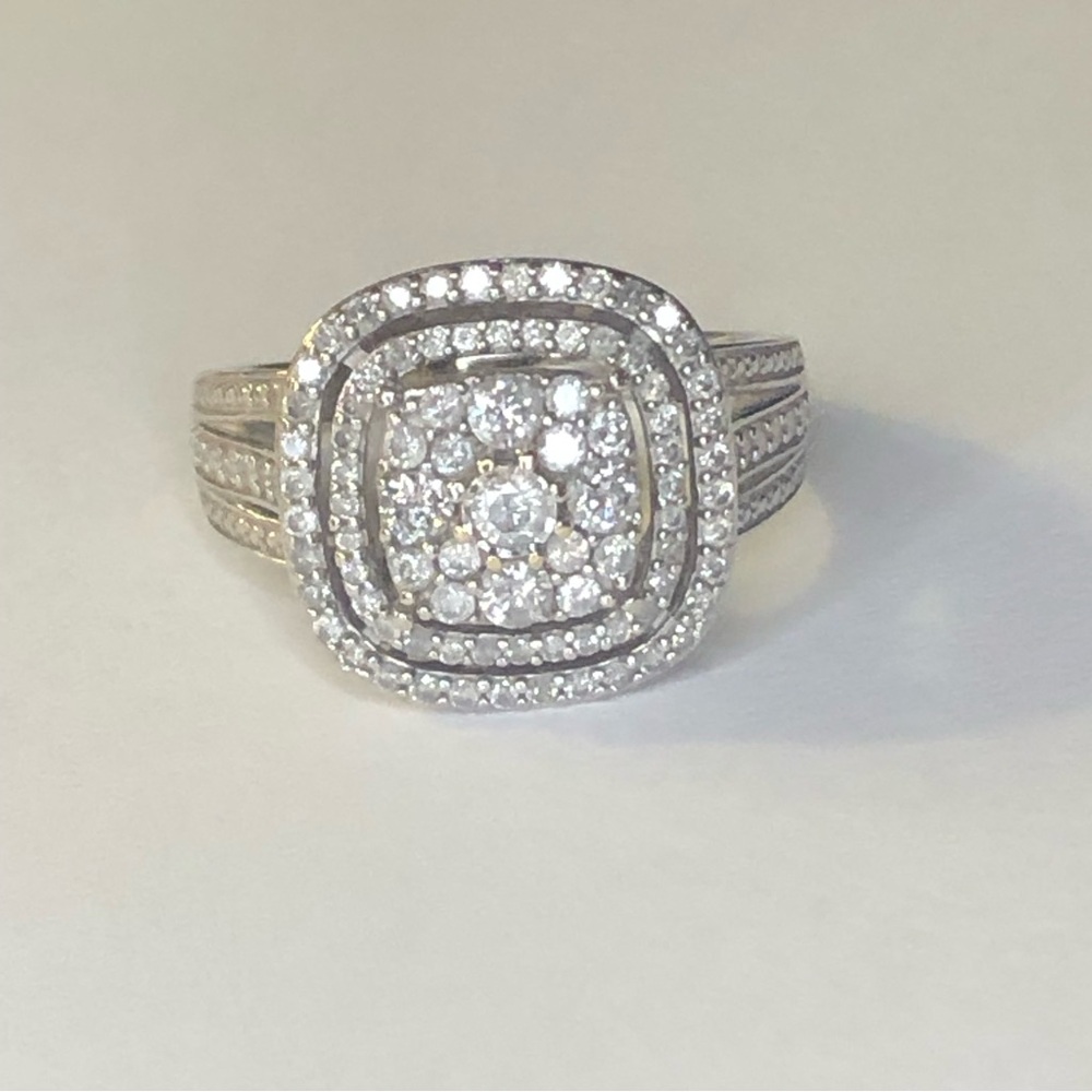 14k White Gold Diamond Engagement Ring 1.25 tcw